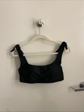 J. Crew Black Tie-Shoulder Bikini Top